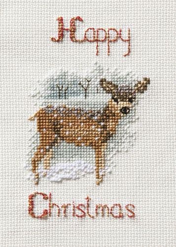 Derwentwater Designs Deer in a Snowstorm cross stitch kit