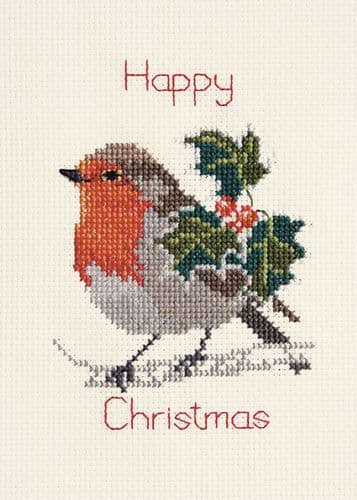 Derwentwater Designs Holly & Robin cross stitch kit