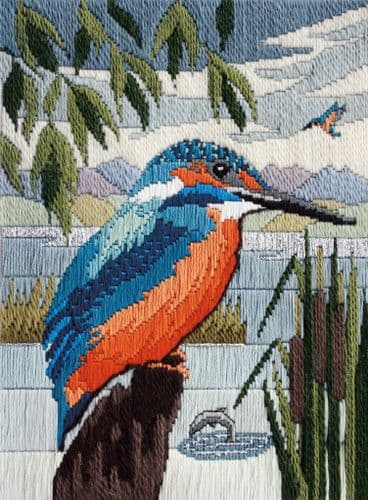 Derwentwater Designs Kingfisher long stitch kit - EXCESS STOCK