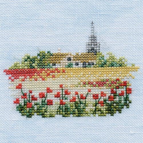 Derwentwater Designs Poppyfield (linen) cross stitch kit