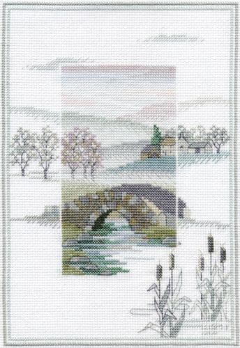 Derwentwater Designs Winter Bridge cross stitch kit