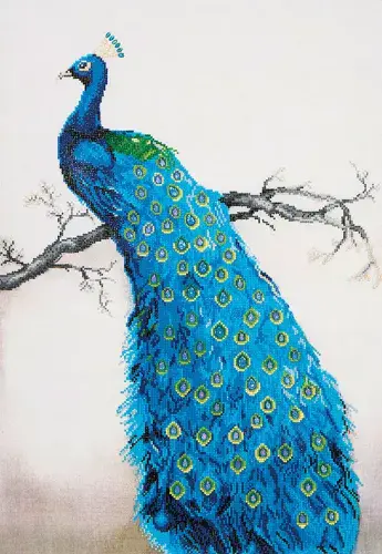 Diamond Dotz Diamond Painting Kit: Blue Peacock - EXCESS STOCK