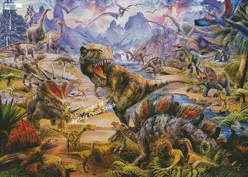 Dinosaurs Landscape (Large) by Artecy printed cross stitch chart