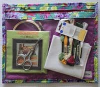 Ditsy Flowers - Handmade Project Bag with see through panel and zip