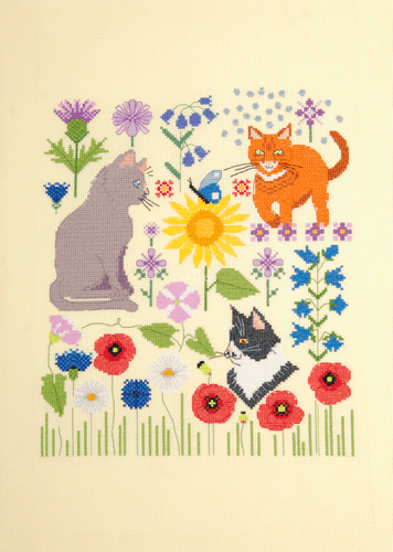 DMC Cats in the Fields by Marie-Dominique Procureur cross stitch kit