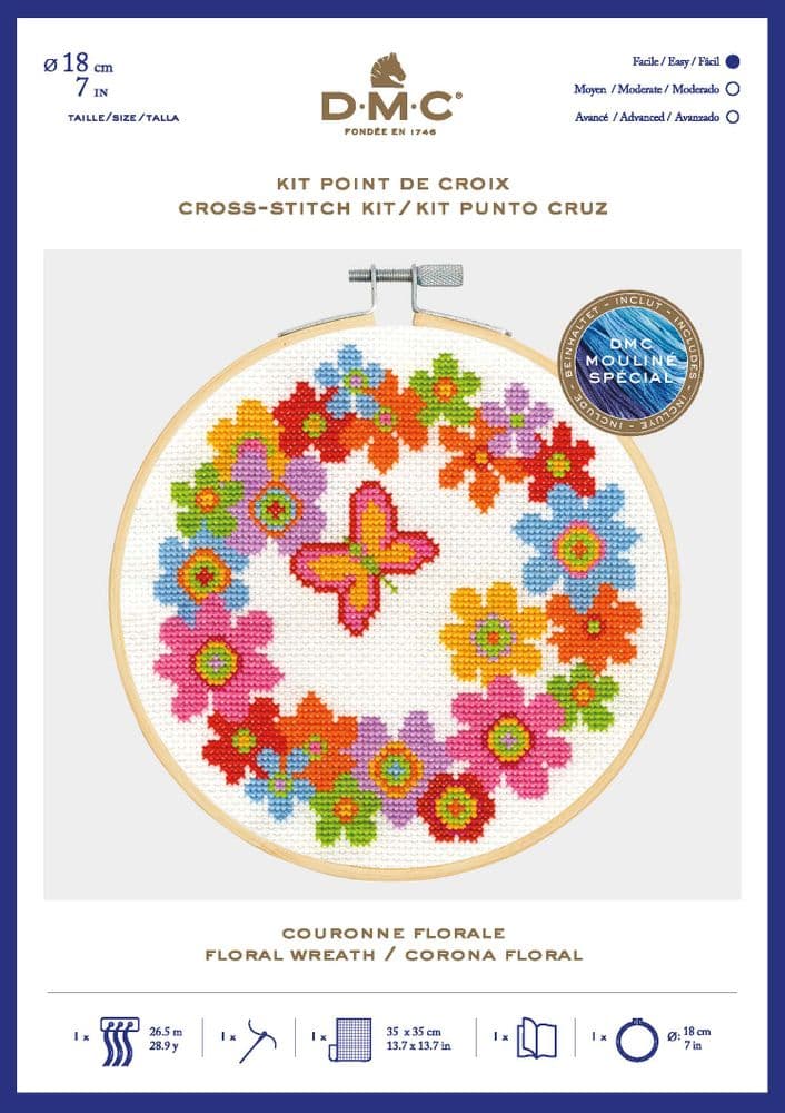 DMC Fluttering Butterflies cross stitch kit EXCESS STOCK