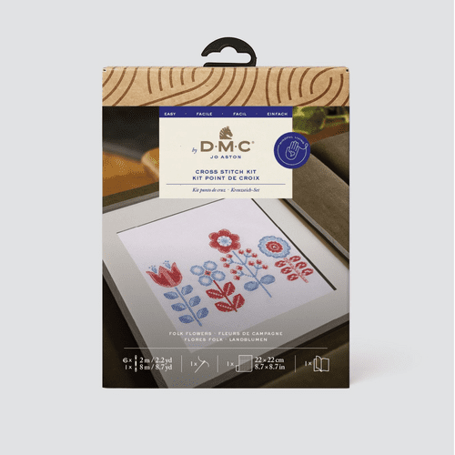 DMC Folk Flowers cross stitch kit