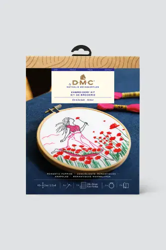 DMC Romantic Poppies by Nathalie Weinzaepflen embroidery kit