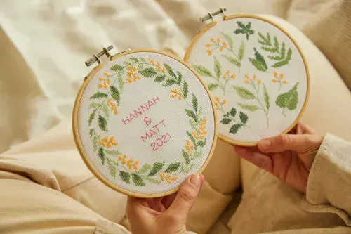 DMC The Serene Leaves cross stitch duo kit