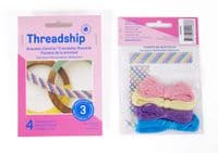 DMC Threadship - 3 Bracelet Starter Pack - Marshmallow (Six Strand Floss - 4 Colours)