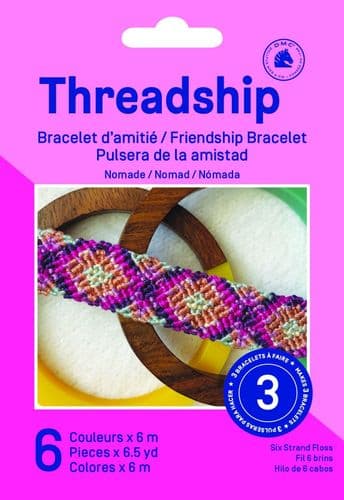 DMC Threadship - 3 Bracelet Starter Pack - Nomad (Six Strand Floss - 6 Colours)