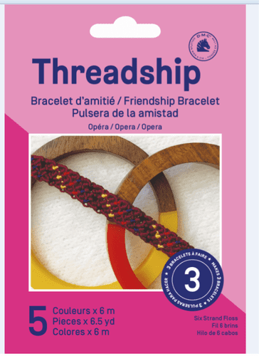 DMC Threadship - 3 Bracelet Starter Pack - Opera (Six Strand Floss - 5 Colours)