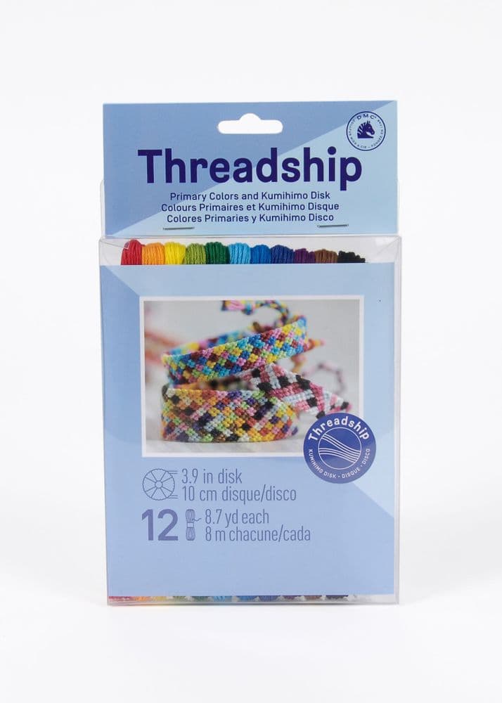 DMC Threadship - Kumihimo Pack - Primary Colours Six Strand Floss - 12 ...