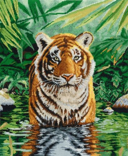 DMC Tiger Pool cross stitch kit
