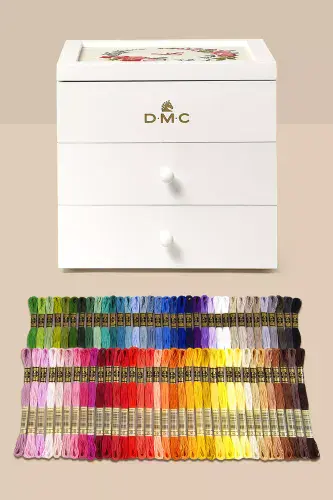 DMC White Modular Storage Box with 70 Threads