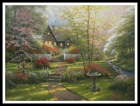 Dogwood Cottage by Artecy printed cross stitch chart