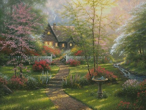 Dogwood Cottage (Large) by Artecy printed cross stitch chart