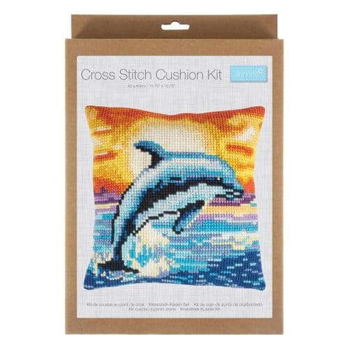 Dolphin cushion cross stitch kit