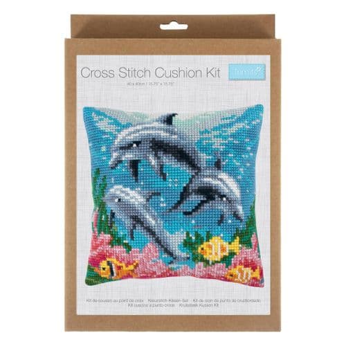 Dolphins cushion cross stitch kit