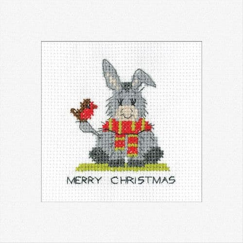 Donkey Christmas Scarf Card cross stitch kit