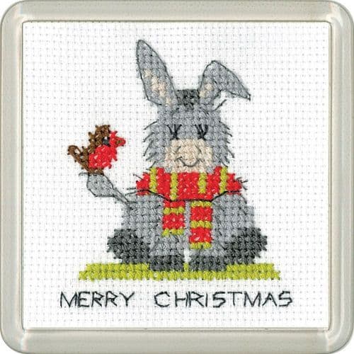 Donkey Christmas Scarf Coaster Kit cross stitch kit