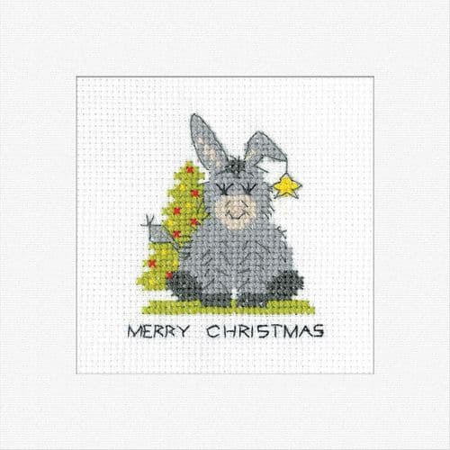 Donkey Christmas Tree Card cross stitch kit