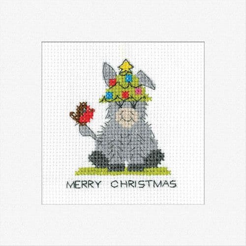 Donkey Tree Hat Card cross stitch kit