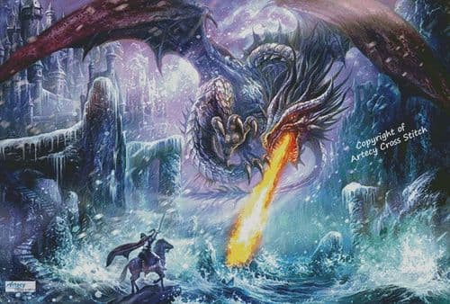 Dragon Attack (Large) by Artecy printed cross stitch chart