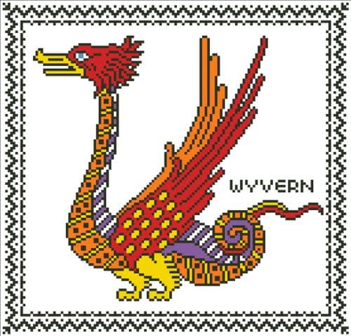 Duck-Headed Wyvern by Arelate Studio cross stitch chart