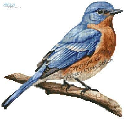 Eastern Bluebird by Artecy printed cross stitch chart