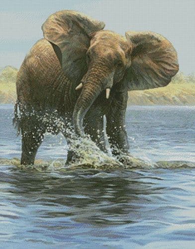 Elephant Painting by Artecy printed cross stitch chart