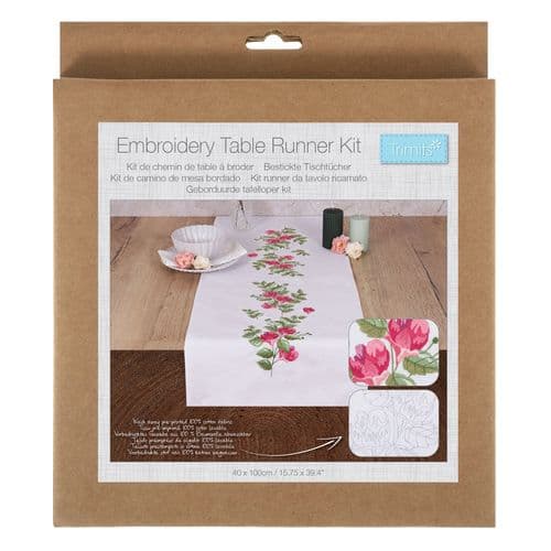 Embroidery Kit: Table Runner: Floral Berries
