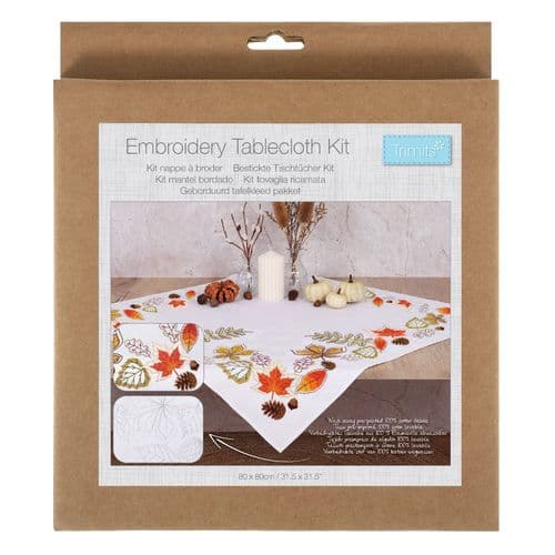 Embroidery Kit: Tablecloth: Autumn Leaves