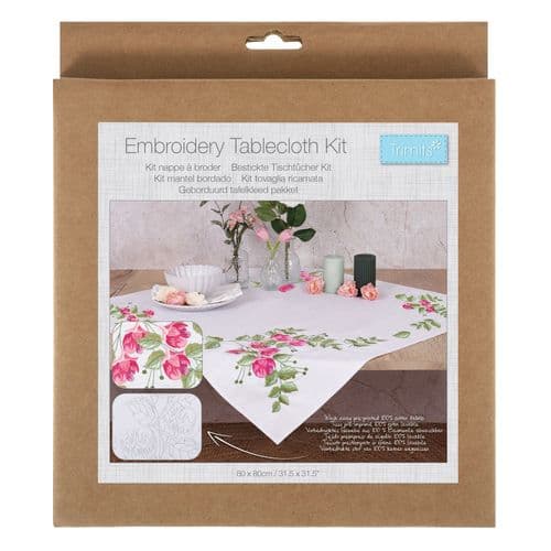 Embroidery Kit: Tablecloth: Floral Berries