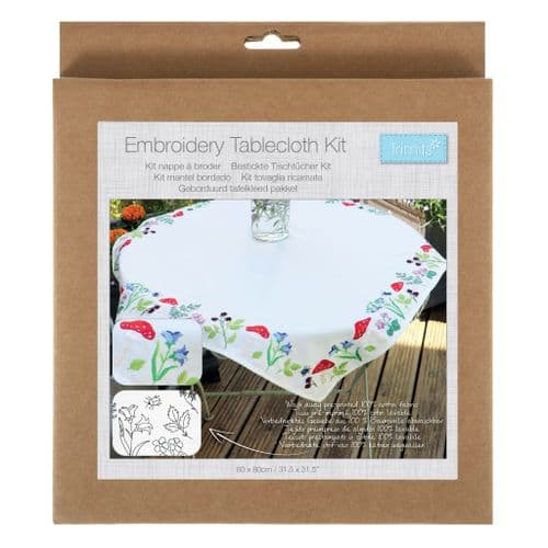 Embroidery Kit: Tablecloth: Toadstools