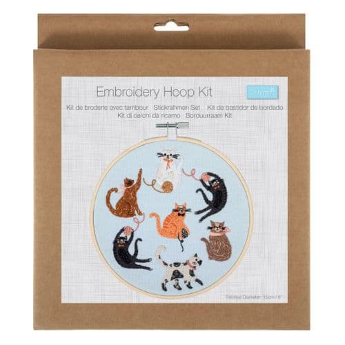 Embroidery Kit with Hoop: Cats