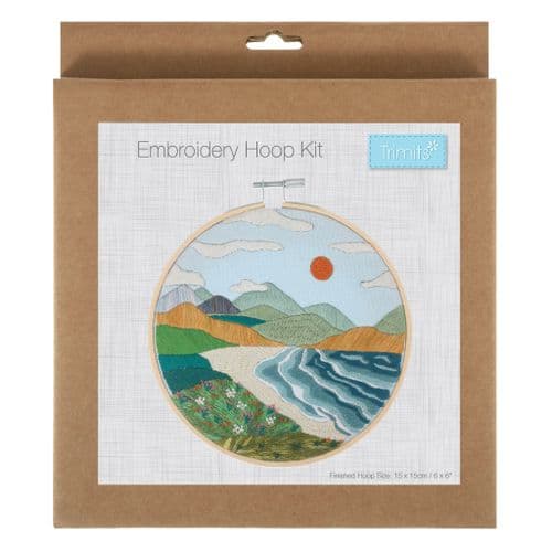 Embroidery Kit with Hoop: Coast