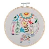 Embroidery Kit with Hoop: Elephant