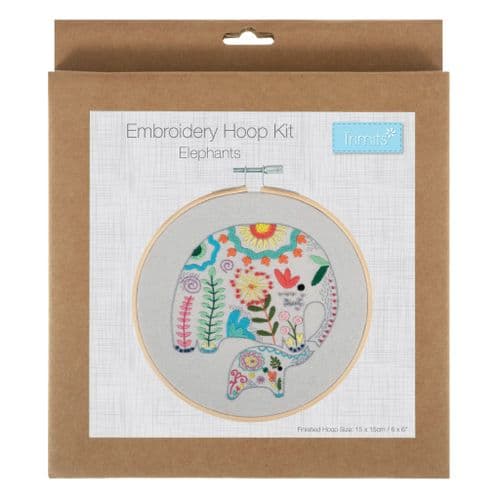 Embroidery Kit with Hoop: Elephant