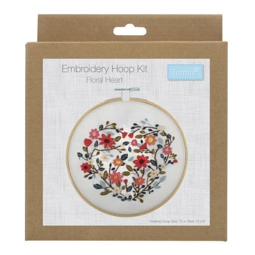 Embroidery Kit with Hoop: Floral Heart