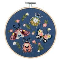 Embroidery Kit with Hoop: Mini Beasts