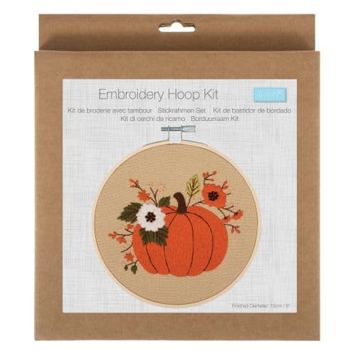 Embroidery Kit with Hoop: Pumpkin