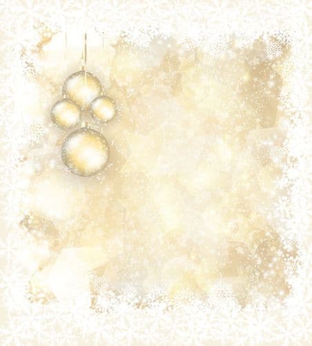 Fabric Flair Snowflake Baubles Gold evenweave 50x45cm