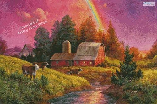Farm after the Rain by Artecy printed cross stitch chart