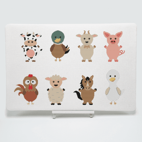 Farm Animals by Meloca Designs printed cross stitch chart