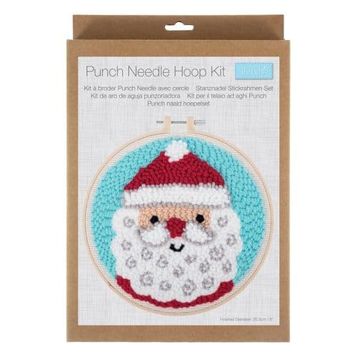 Father Christmas Punch Needle Kit - Yarn and Hoop