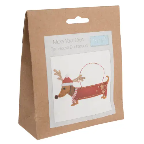 Festive Dachshund Felt Decoration Kit