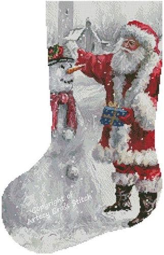 Festive Frosty Stocking (Left) by Artecy printed cross stitch chart