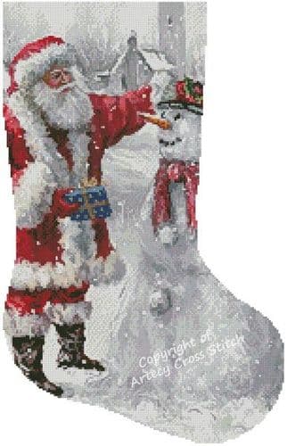 Festive Frosty Stocking (Right) by Artecy printed cross stitch chart