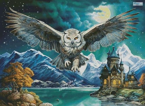 Flight of a Night Owl (Large) by Artecy printed cross stitch chart